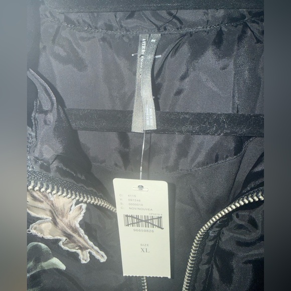 Anthropologie Floral Embroidered Bomber Jacket - Black and Multicolor - Picture 8 of 8